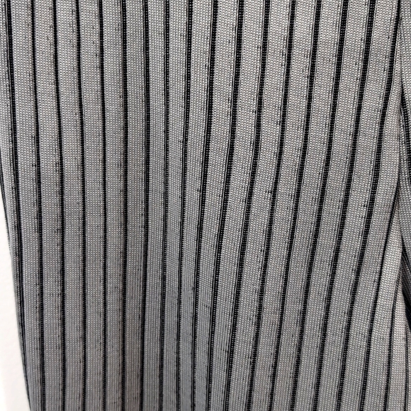 ZARA | Women's Light Grey/Blk Striped Pull-on Long Flare Leg Stretch Pants NWOT - Picture 5 of 5